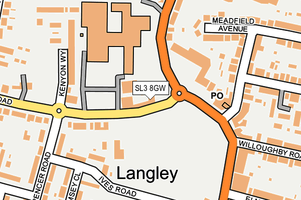 SL3 8GW map - OS OpenMap – Local (Ordnance Survey)