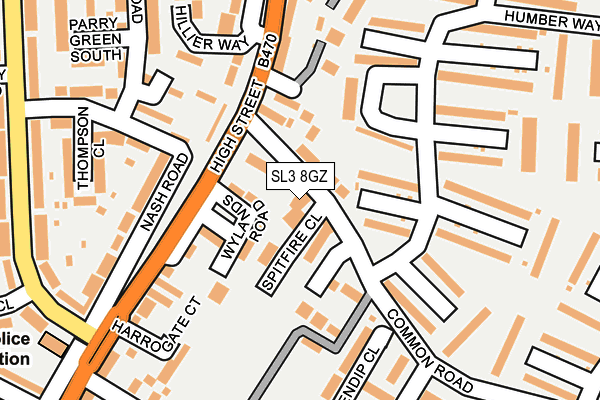 SL3 8GZ map - OS OpenMap – Local (Ordnance Survey)