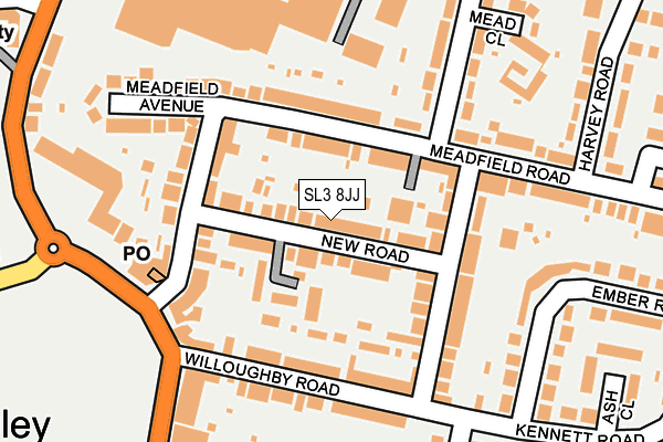 SL3 8JJ map - OS OpenMap – Local (Ordnance Survey)