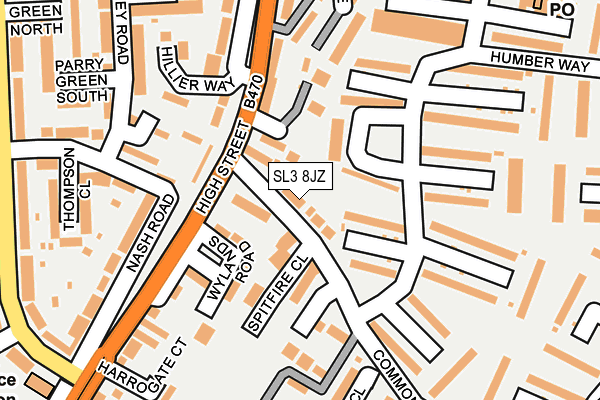 SL3 8JZ map - OS OpenMap – Local (Ordnance Survey)