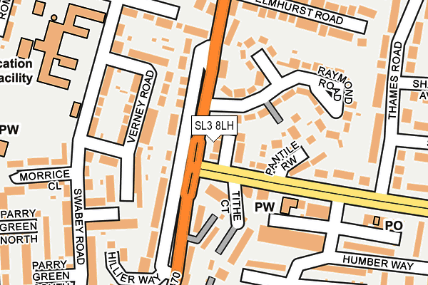 SL3 8LH map - OS OpenMap – Local (Ordnance Survey)