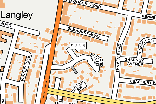 SL3 8LN map - OS OpenMap – Local (Ordnance Survey)