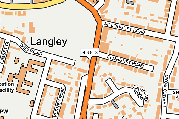SL3 8LS map - OS OpenMap – Local (Ordnance Survey)