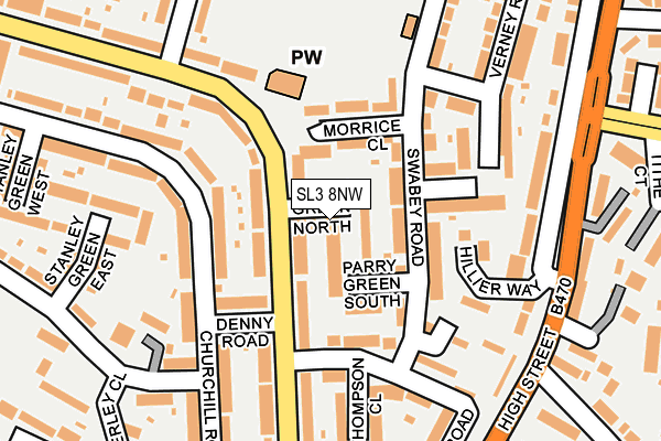 SL3 8NW map - OS OpenMap – Local (Ordnance Survey)