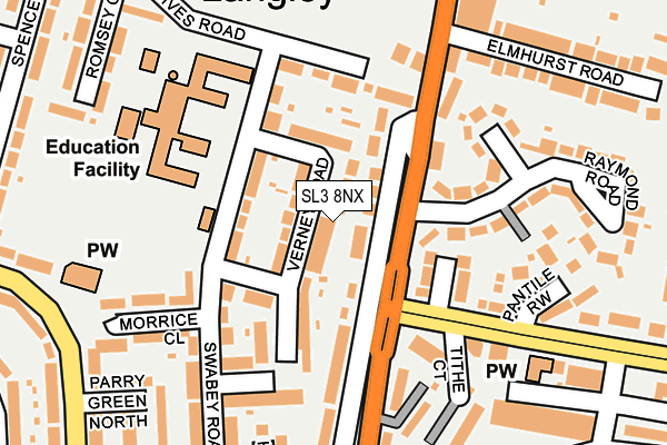 SL3 8NX map - OS OpenMap – Local (Ordnance Survey)