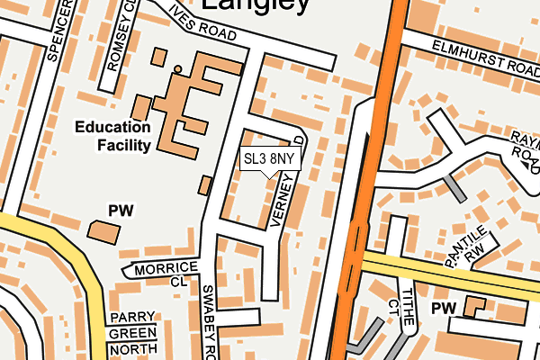 SL3 8NY map - OS OpenMap – Local (Ordnance Survey)