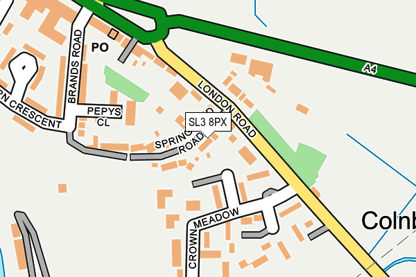 SL3 8PX map - OS OpenMap – Local (Ordnance Survey)