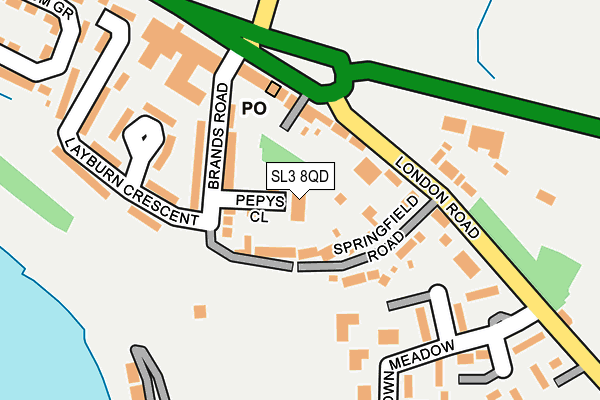 SL3 8QD map - OS OpenMap – Local (Ordnance Survey)