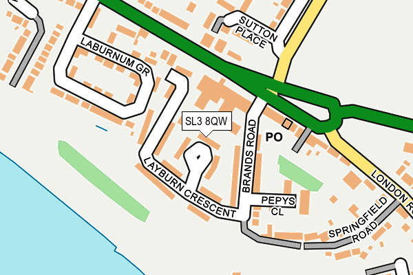 SL3 8QW map - OS OpenMap – Local (Ordnance Survey)