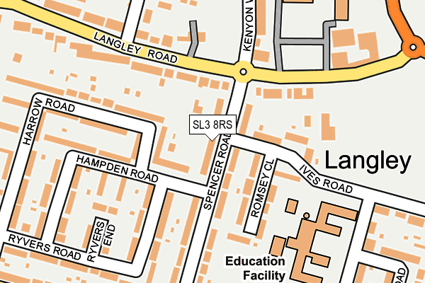 SL3 8RS map - OS OpenMap – Local (Ordnance Survey)