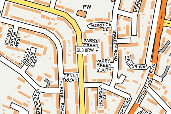 SL3 8RW map - OS OpenMap – Local (Ordnance Survey)