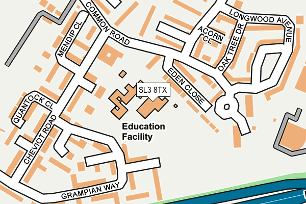 SL3 8TX map - OS OpenMap – Local (Ordnance Survey)