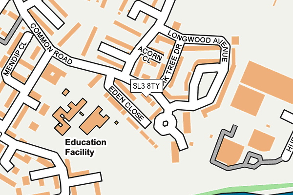 SL3 8TY map - OS OpenMap – Local (Ordnance Survey)