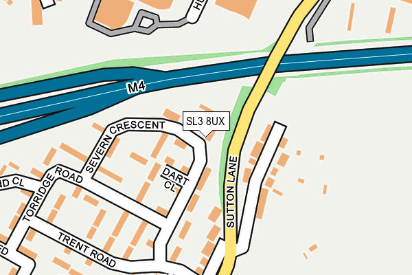 SL3 8UX map - OS OpenMap – Local (Ordnance Survey)