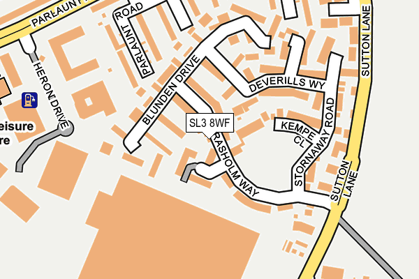 SL3 8WF map - OS OpenMap – Local (Ordnance Survey)