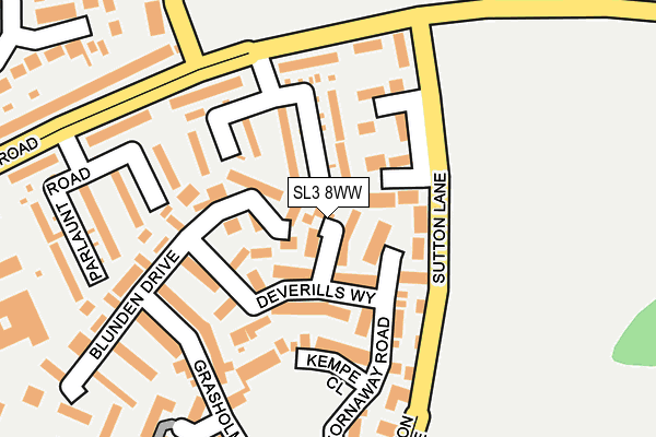 SL3 8WW map - OS OpenMap – Local (Ordnance Survey)
