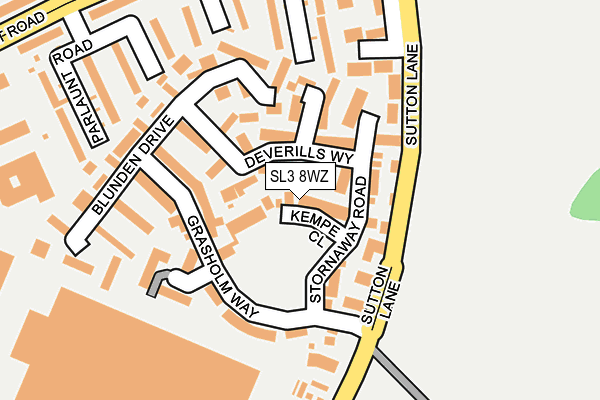 SL3 8WZ map - OS OpenMap – Local (Ordnance Survey)