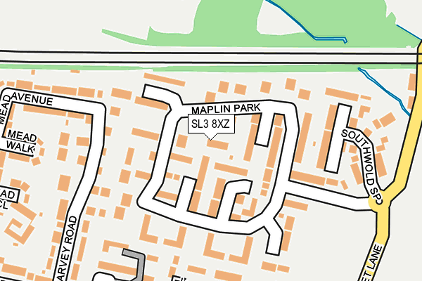 SL3 8XZ map - OS OpenMap – Local (Ordnance Survey)