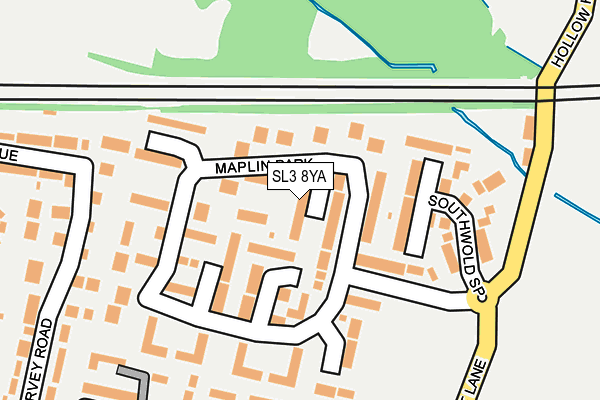 SL3 8YA map - OS OpenMap – Local (Ordnance Survey)