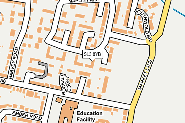 SL3 8YB map - OS OpenMap – Local (Ordnance Survey)