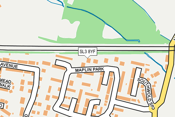 SL3 8YF map - OS OpenMap – Local (Ordnance Survey)