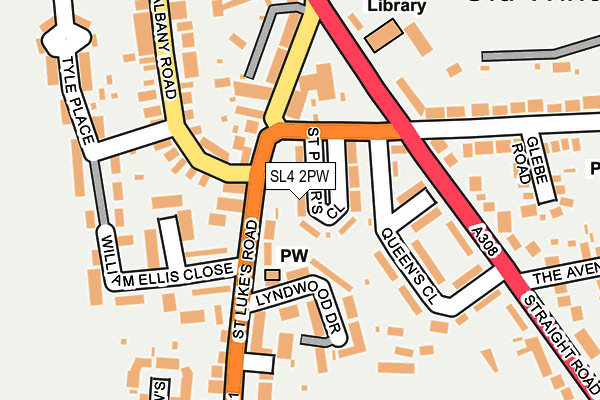 SL4 2PW map - OS OpenMap – Local (Ordnance Survey)