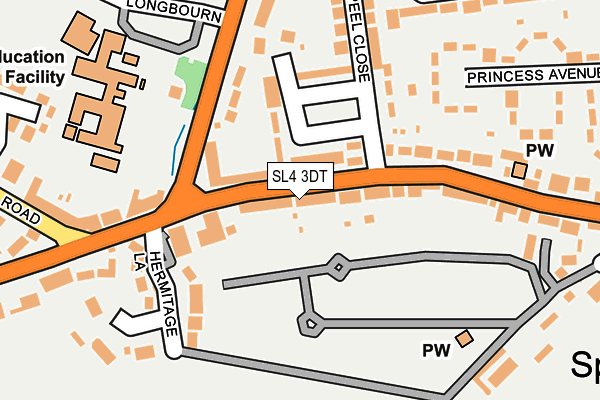 SL4 3DT map - OS OpenMap – Local (Ordnance Survey)