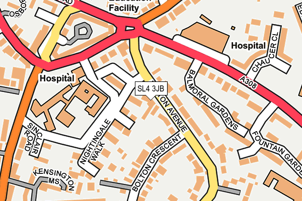 SL4 3JB map - OS OpenMap – Local (Ordnance Survey)