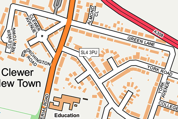 SL4 3PU map - OS OpenMap – Local (Ordnance Survey)