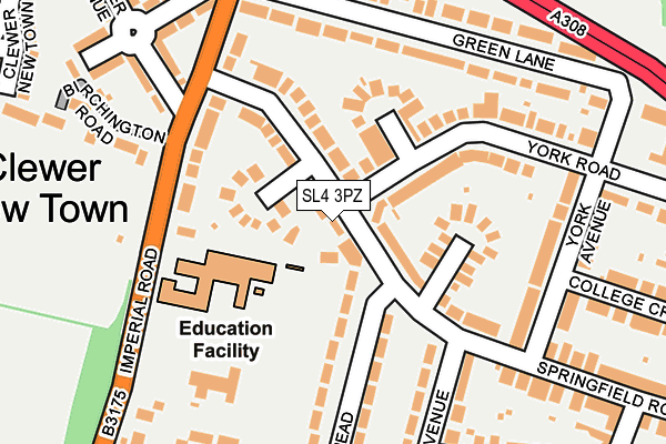SL4 3PZ map - OS OpenMap – Local (Ordnance Survey)