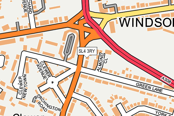 SL4 3RY map - OS OpenMap – Local (Ordnance Survey)