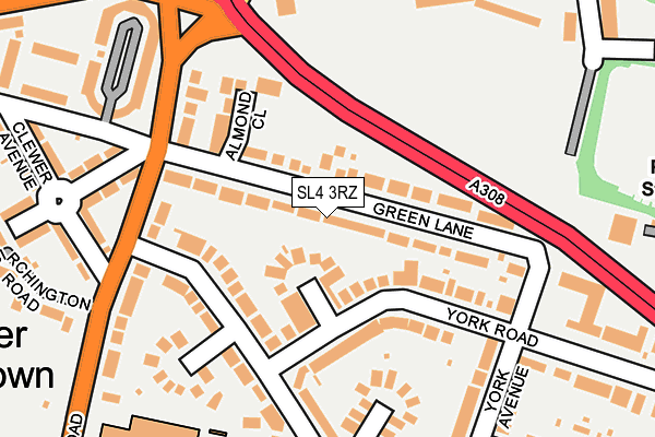 SL4 3RZ map - OS OpenMap – Local (Ordnance Survey)