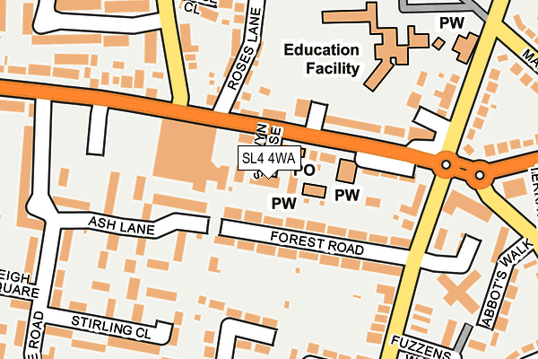SL4 4WA map - OS OpenMap – Local (Ordnance Survey)