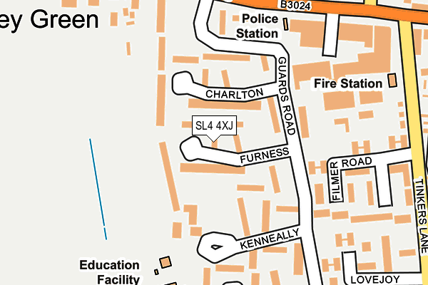 SL4 4XJ map - OS OpenMap – Local (Ordnance Survey)
