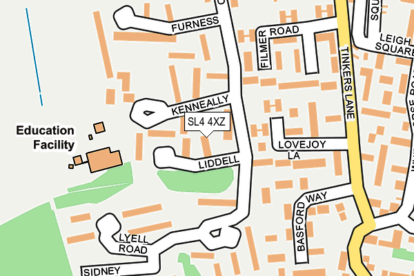 SL4 4XZ map - OS OpenMap – Local (Ordnance Survey)