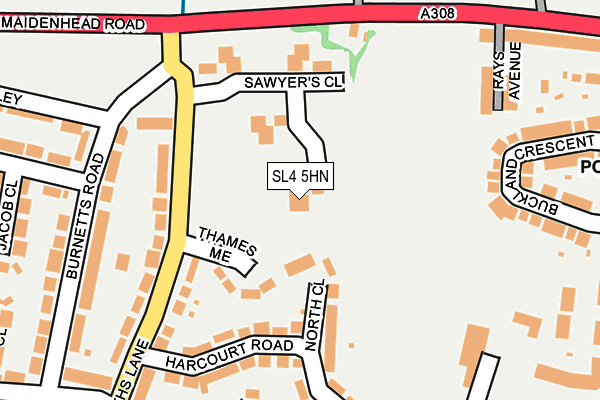 SL4 5HN map - OS OpenMap – Local (Ordnance Survey)