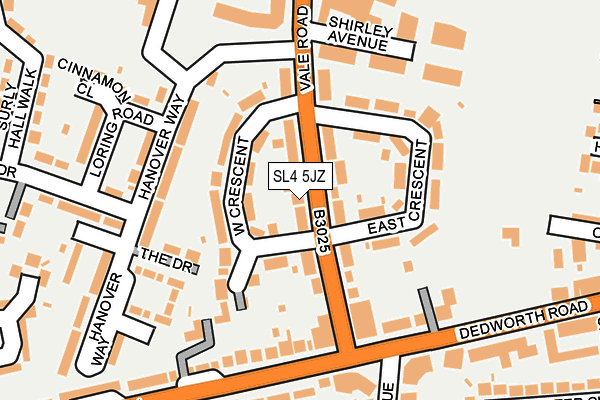 SL4 5JZ map - OS OpenMap – Local (Ordnance Survey)