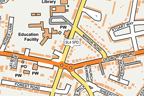 SL4 5PD map - OS OpenMap – Local (Ordnance Survey)