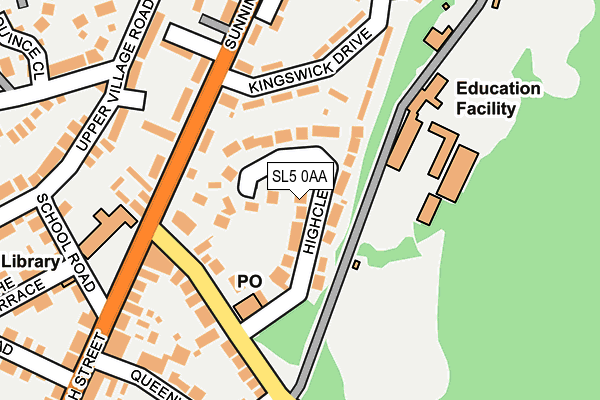 SL5 0AA map - OS OpenMap – Local (Ordnance Survey)