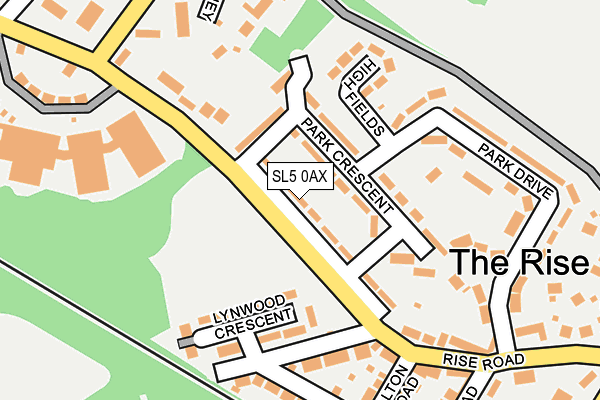 SL5 0AX map - OS OpenMap – Local (Ordnance Survey)