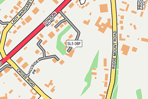 SL5 0BF map - OS OpenMap – Local (Ordnance Survey)