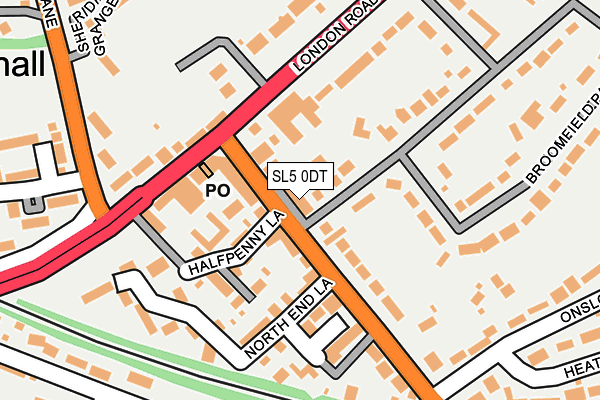SL5 0DT map - OS OpenMap – Local (Ordnance Survey)