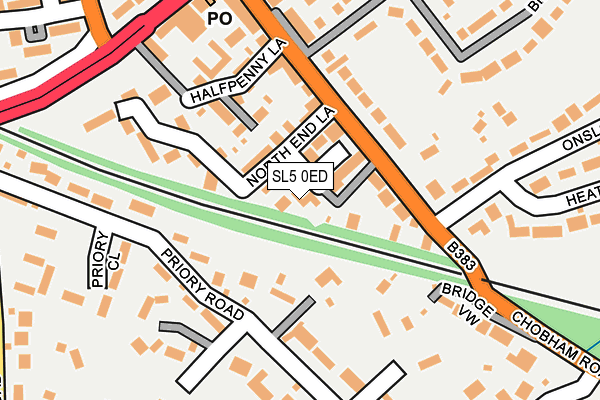 SL5 0ED map - OS OpenMap – Local (Ordnance Survey)