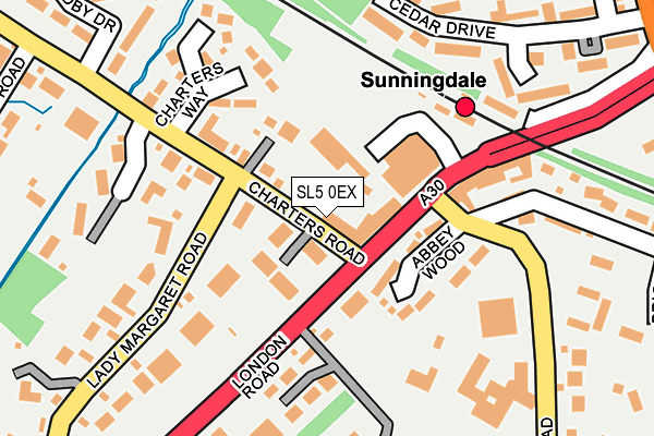 SL5 0EX map - OS OpenMap – Local (Ordnance Survey)