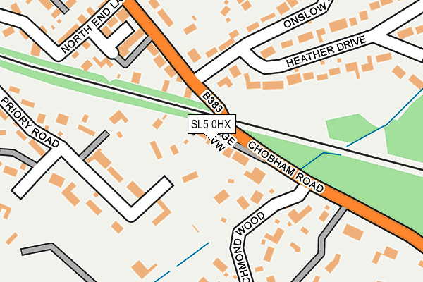 SL5 0HX map - OS OpenMap – Local (Ordnance Survey)