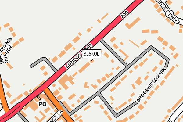 SL5 0JL map - OS OpenMap – Local (Ordnance Survey)