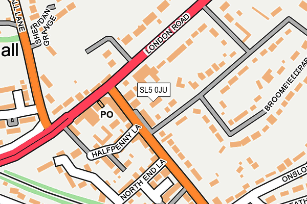 SL5 0JU map - OS OpenMap – Local (Ordnance Survey)