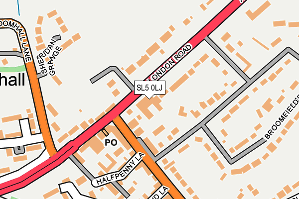 SL5 0LJ map - OS OpenMap – Local (Ordnance Survey)