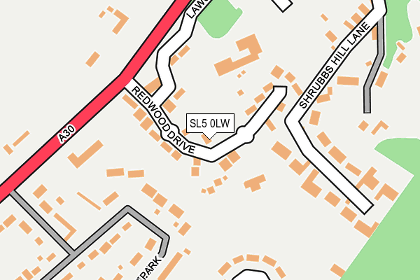 SL5 0LW map - OS OpenMap – Local (Ordnance Survey)