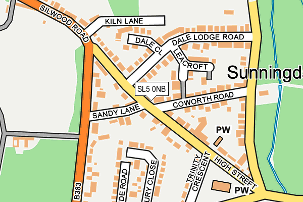 SL5 0NB map - OS OpenMap – Local (Ordnance Survey)